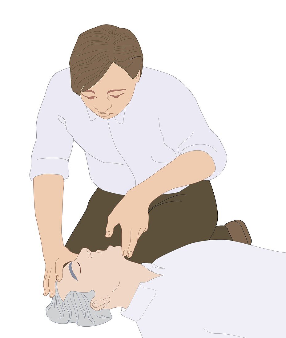 CPR first aid technique,artwork