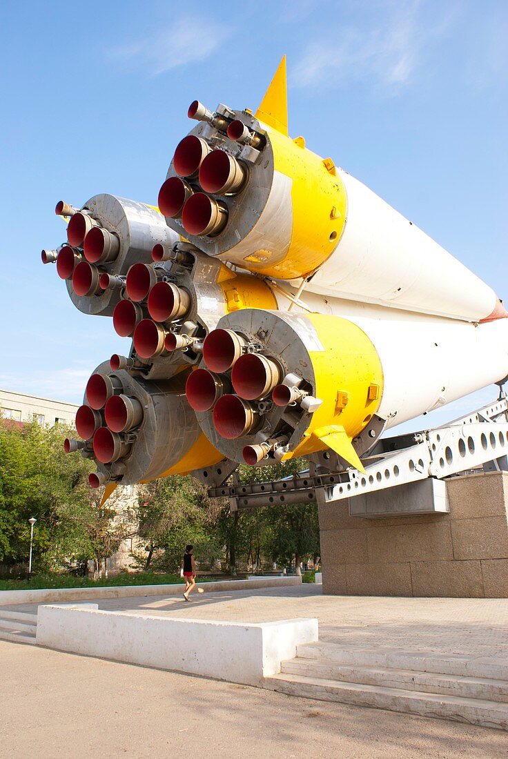 Soyuz rocket in a park in Baikonur