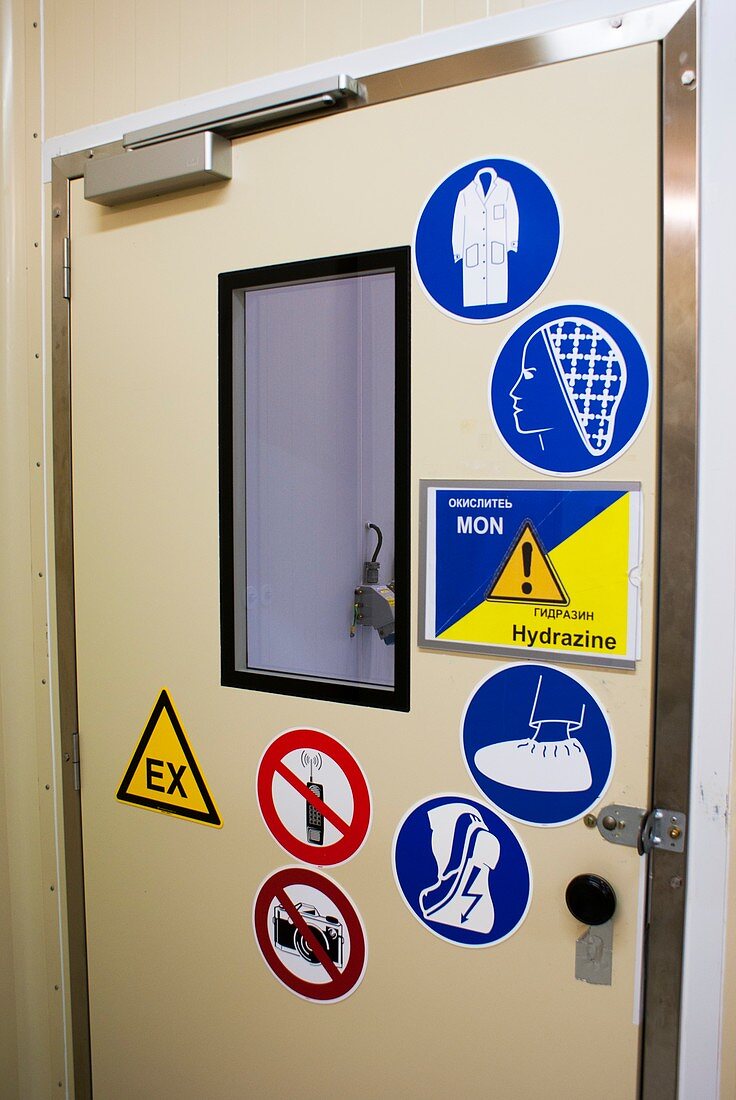 Cleanroom entrance at Baikonur Cosmodrome
