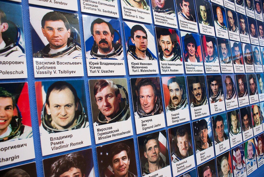 Cosmonaut photographs in Baikonur museum