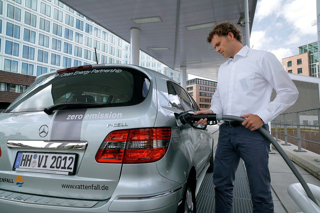 Hydrogen fuel cell car