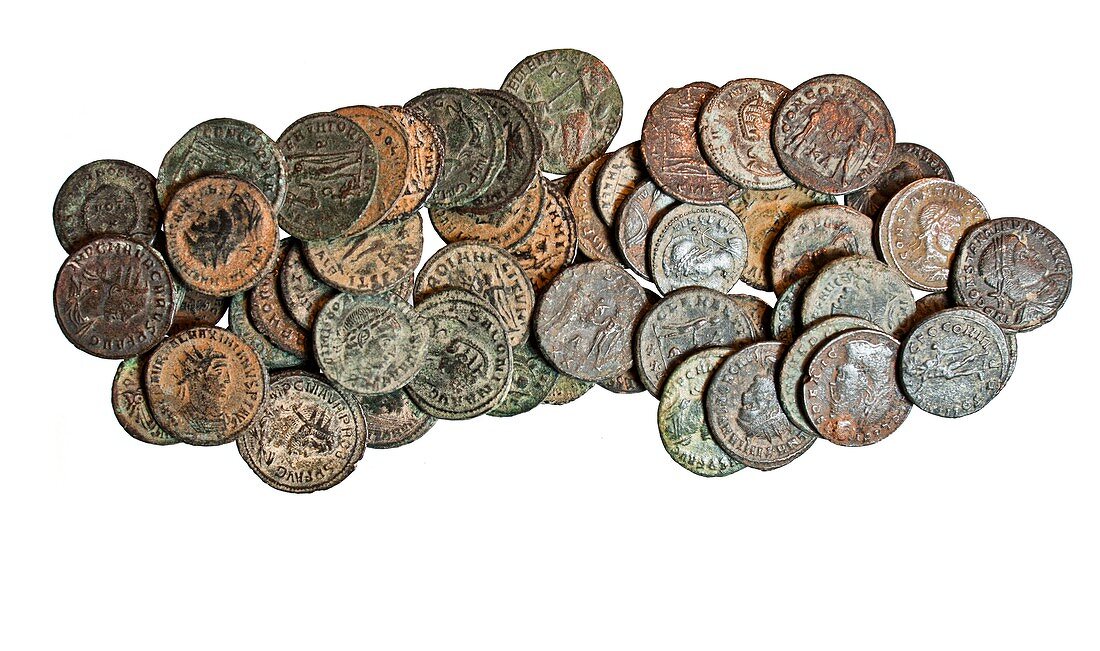 55 late roman bronze coins