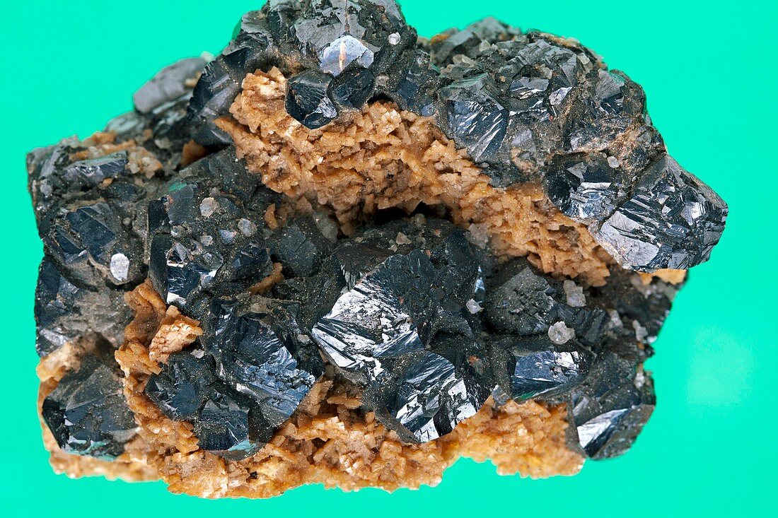Sphalerite and ankerite crystals