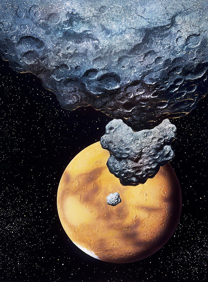 Asteroids approaching Mars,artwork