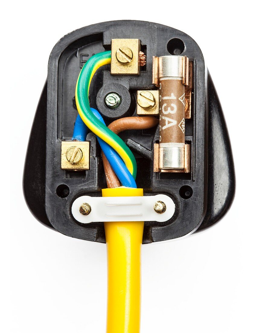 UK 3-pin electrical plug,13-amp fuse