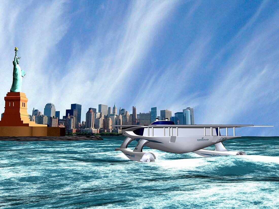 PlanetSolar boat at New York,artwork