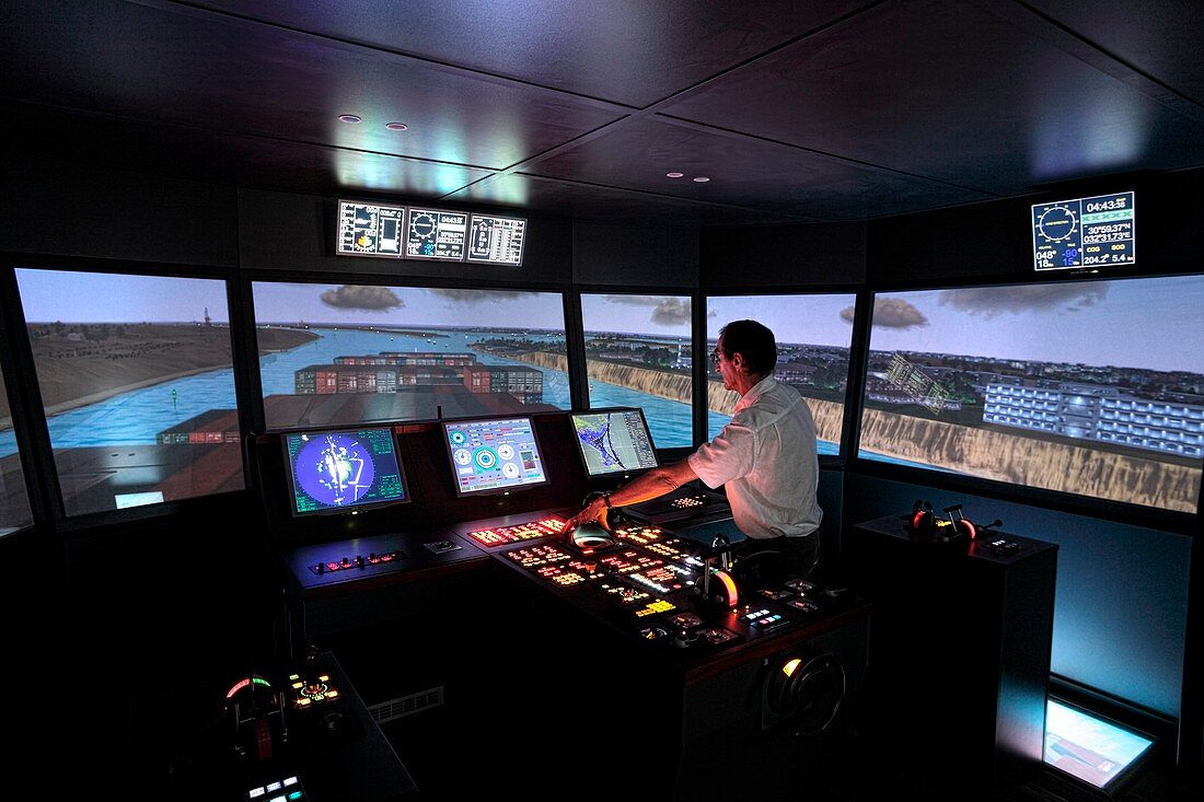 Container ship bridge simulator