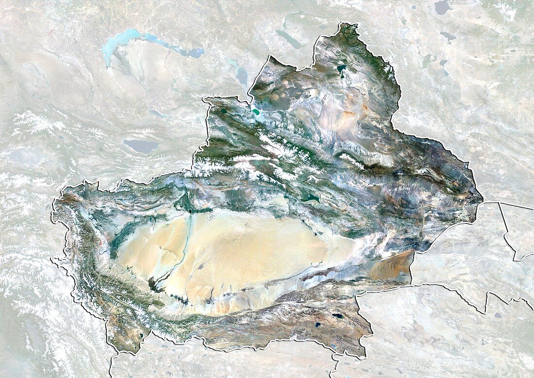Xinjiang,China,satellite image