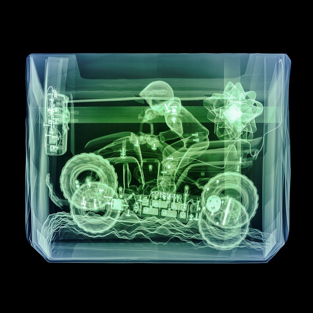 Coloured x-ray of a toy