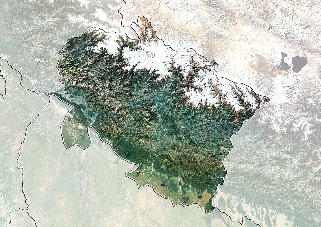 Uttarakhand,India,satellite image