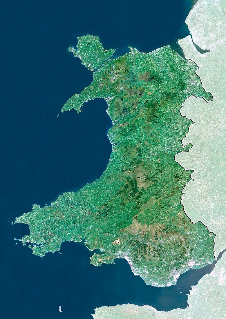 Wales,UK,satellite image