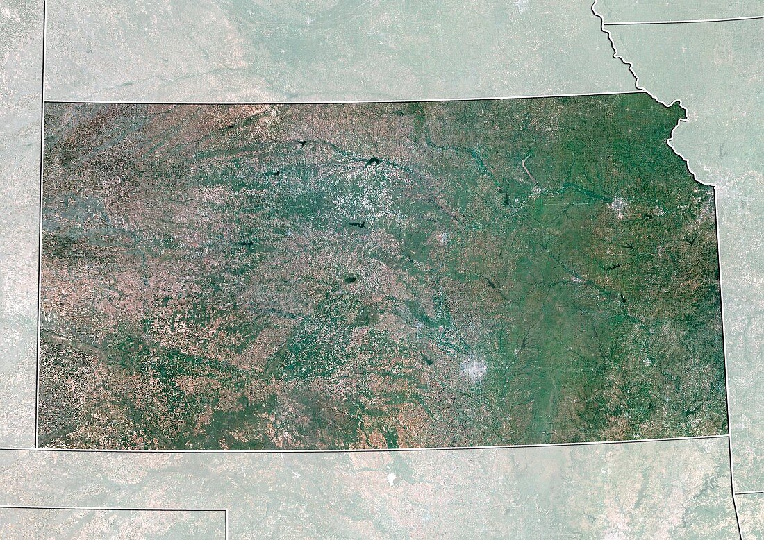 Kansas,USA,satellite image