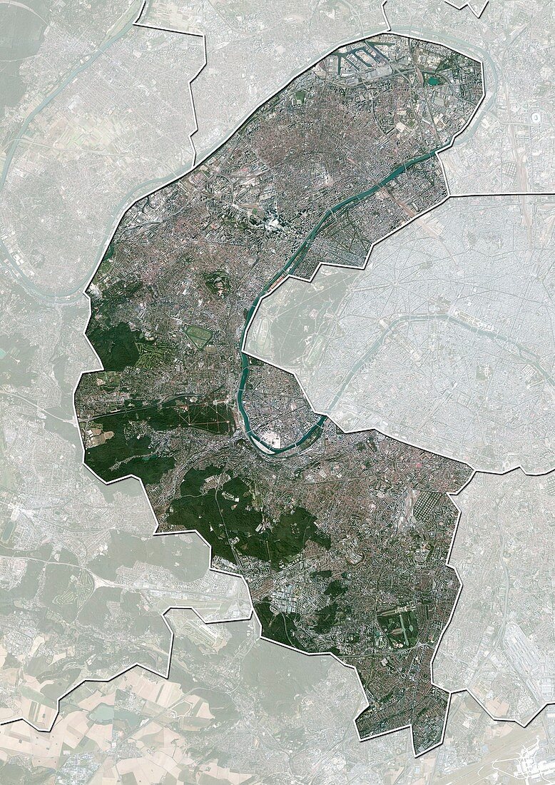 Hauts-de-Seine,France,satellite image