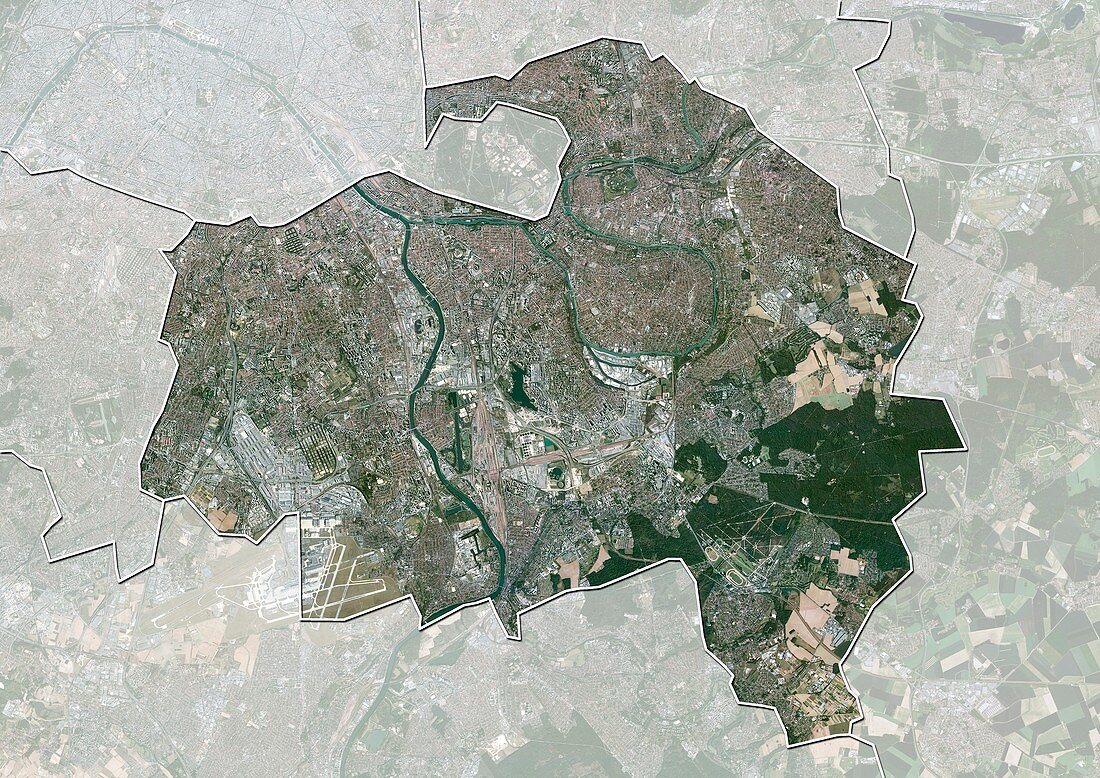 Val-de-Marne,France,satellite image