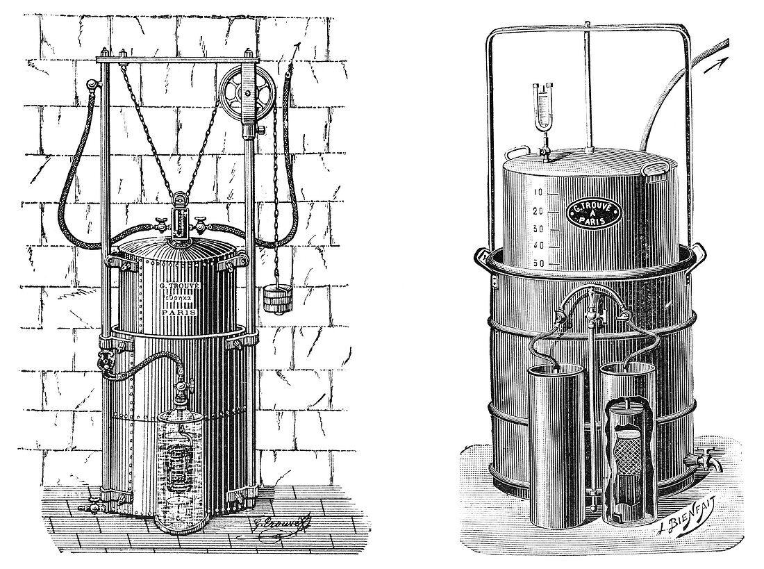 Old and new gasometers,1897