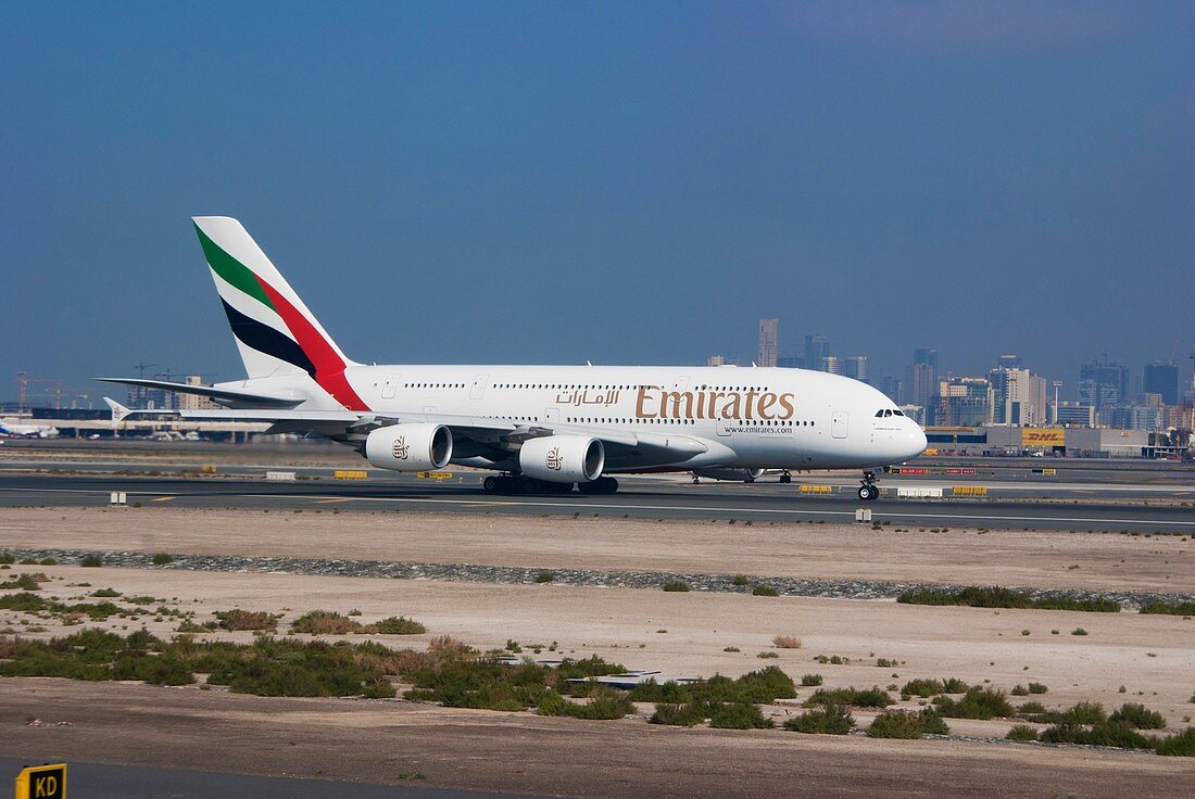 Emirates Airbus A380 at Dubai airport