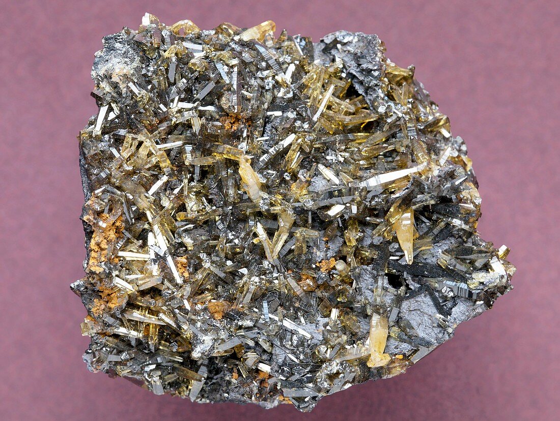 Mimetite and galena crystals