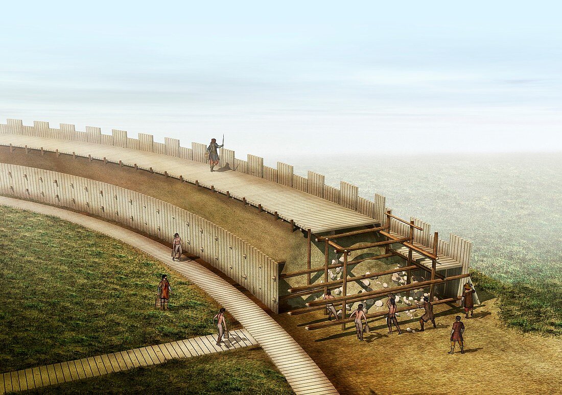 Viking ring fortress wall,artwork