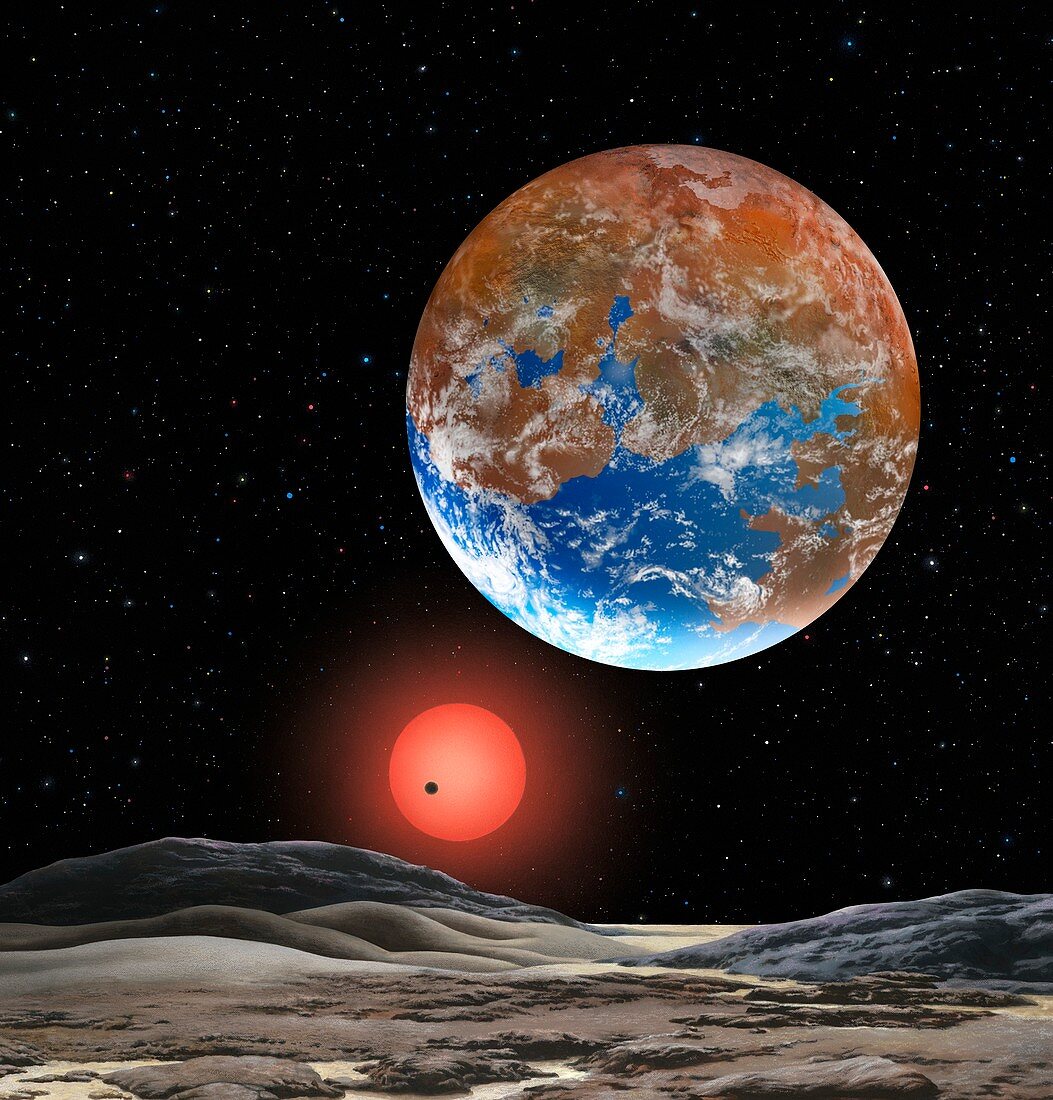 Super-Earth extrasolar planet,artwork