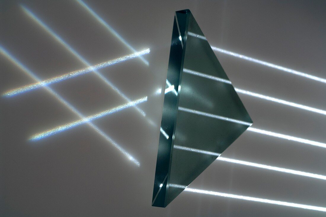 Light rays and triangular prism
