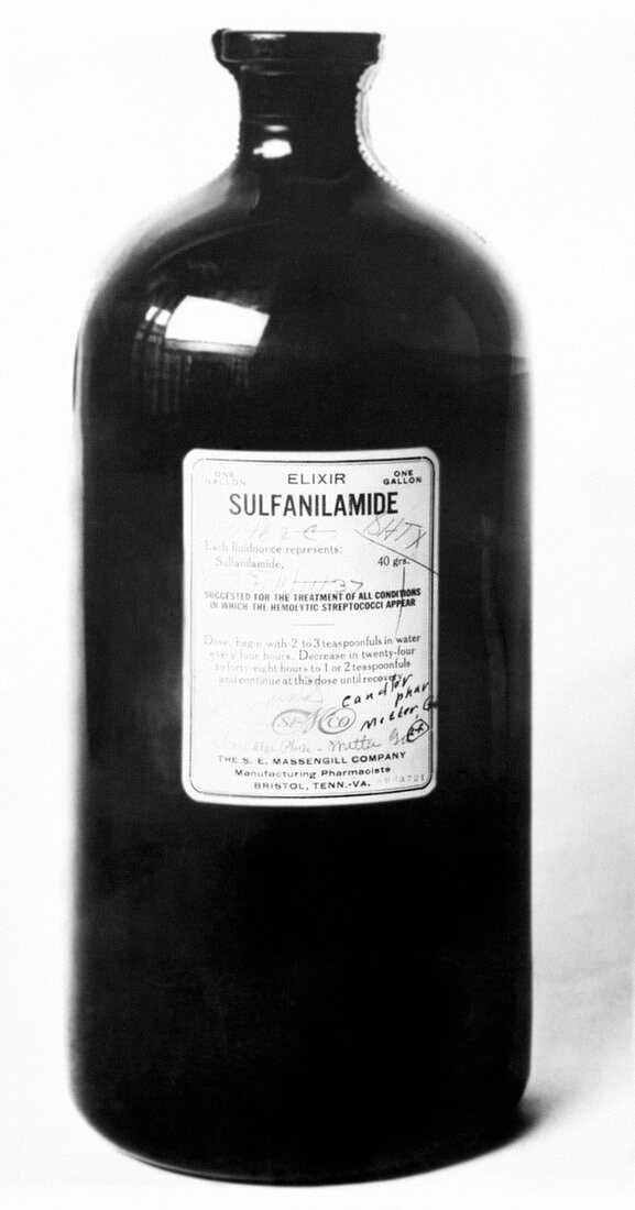 Elixir sulfanilamide bottle