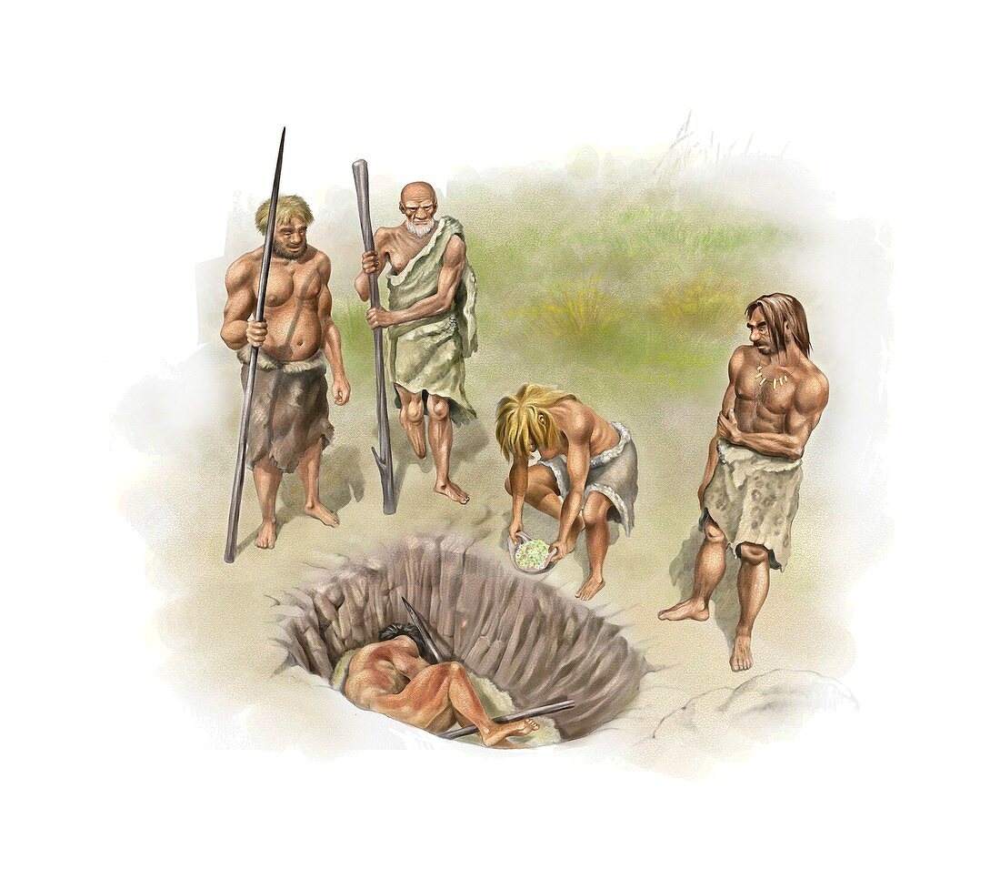 Neanderthal funeral,artwork