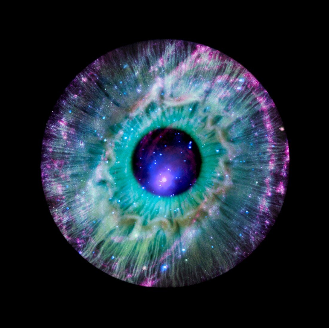 Human eye and galaxy,composite image
