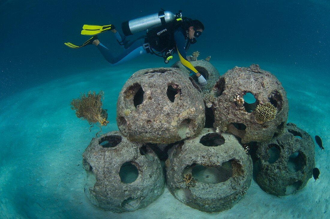 Reef balls to form an artificial reef
