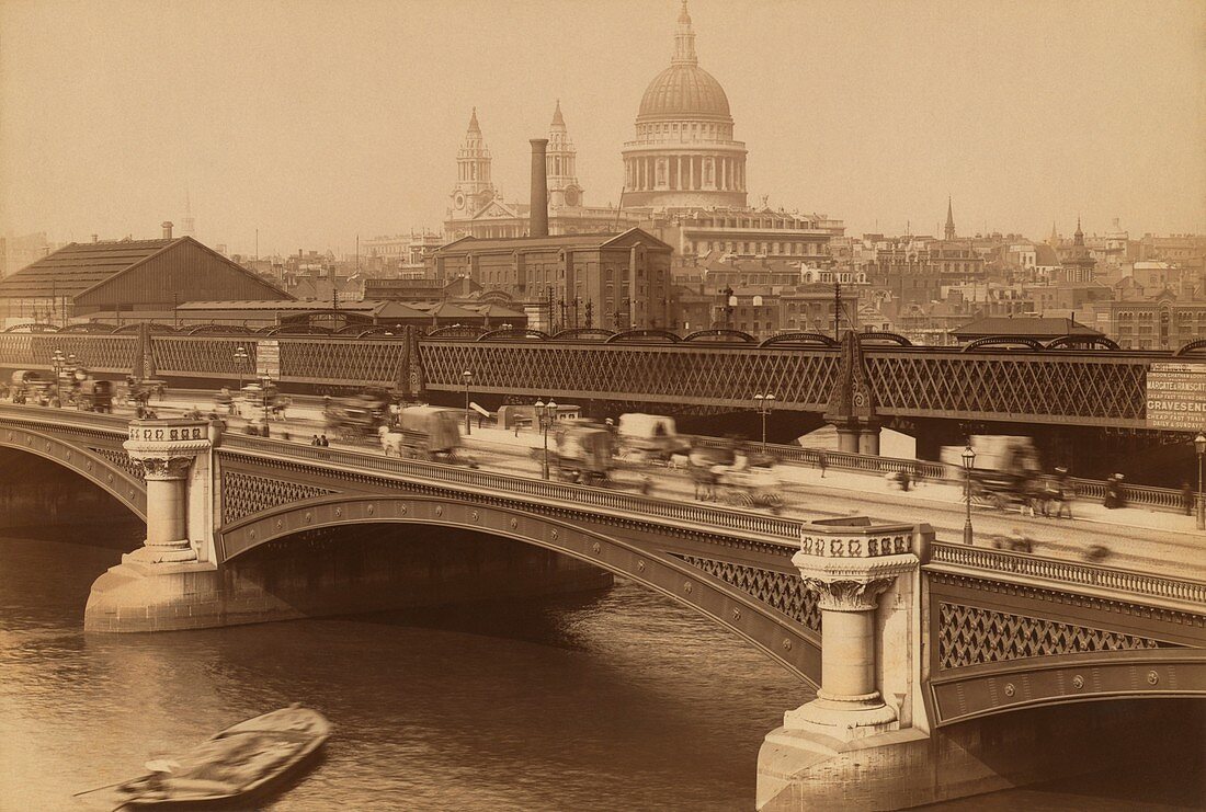 Blackfriars Bridge,London,UK,1880s