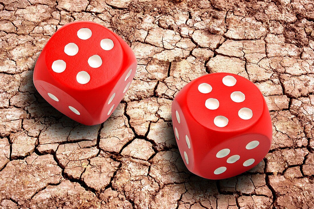 Climate dice,conceptual image