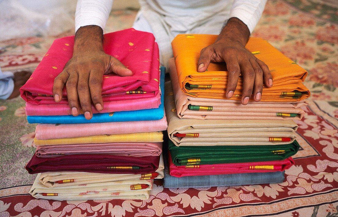 Sari weaving,India
