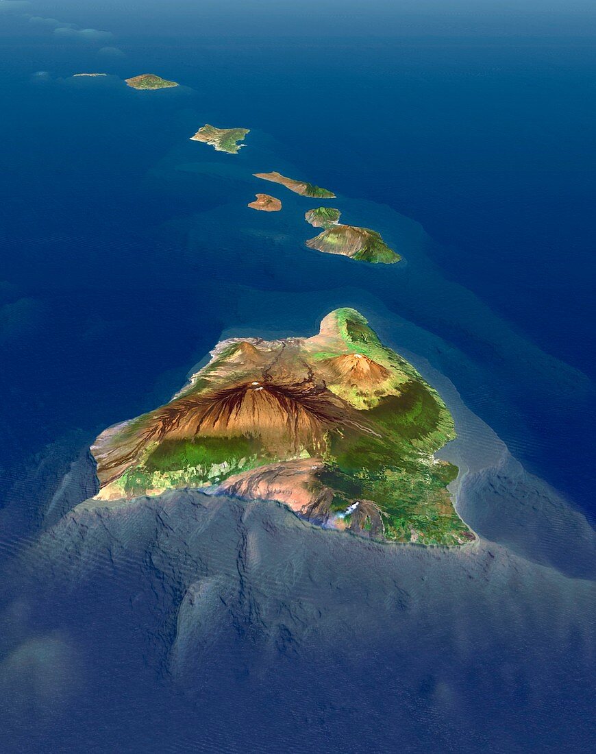 Hawaiian Islands,3D artwork