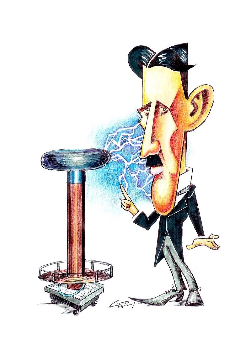 Nikola Tesla,caricature