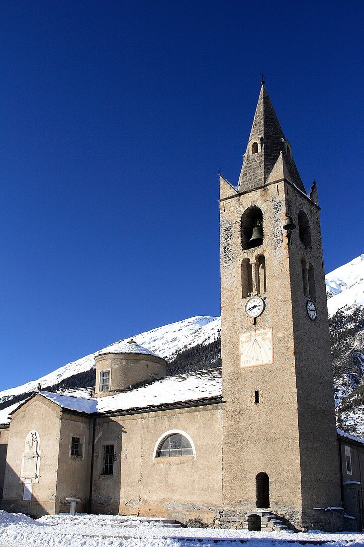 Church in the snow,France