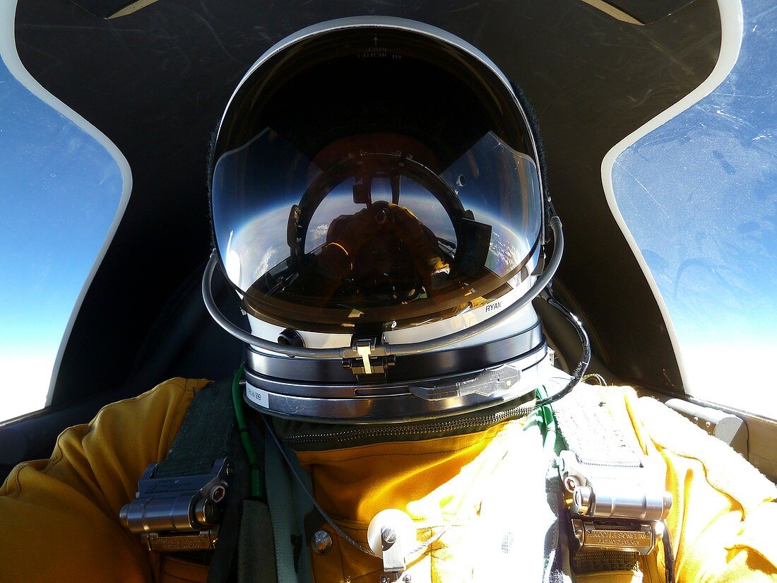 ER-2 aircraft pilot in the stratosphere