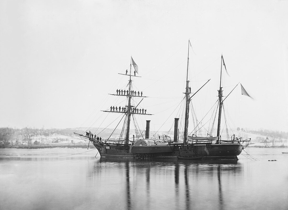 US Civil War steam frigate,1863
