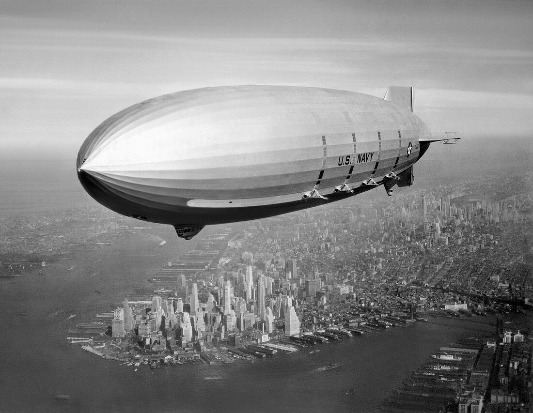 Airship over Manhattan,New York,US