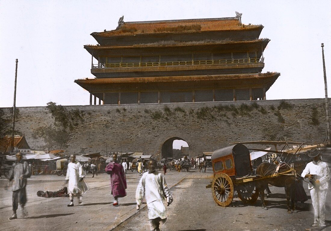 Beijing city wall gateway,China,1895