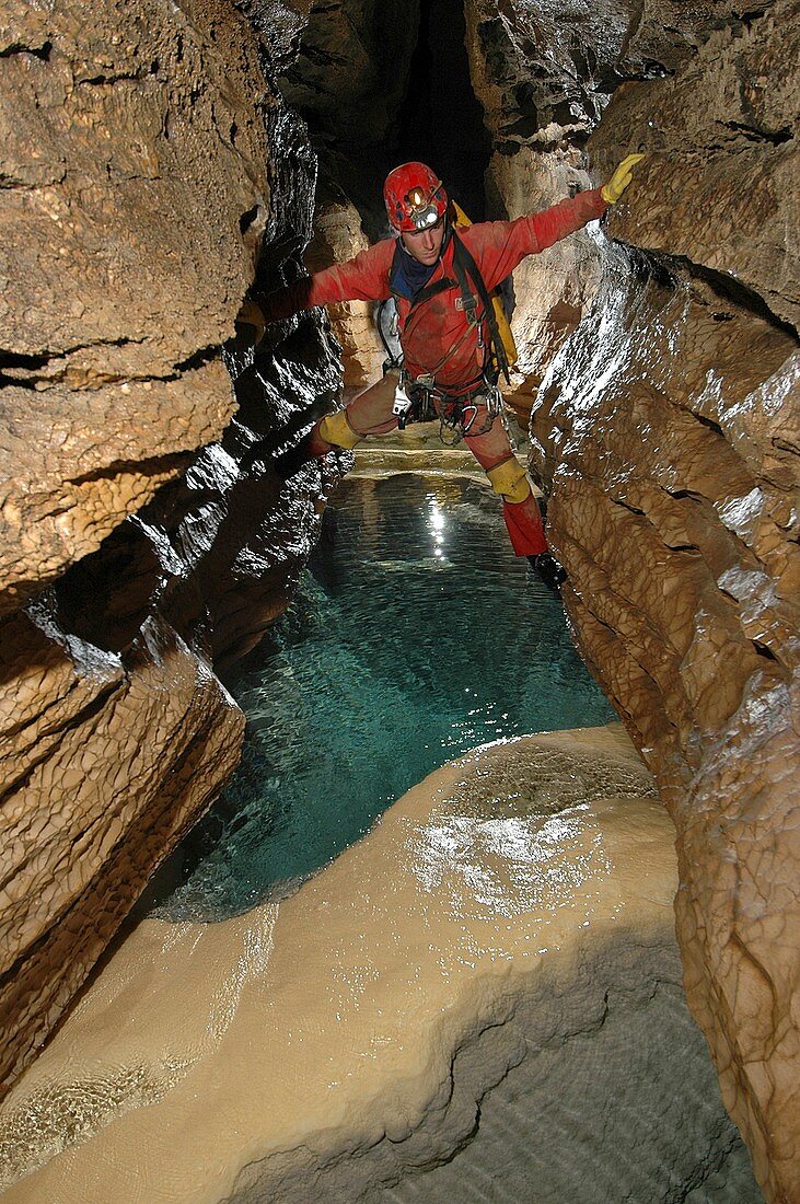 Cave exploration,France