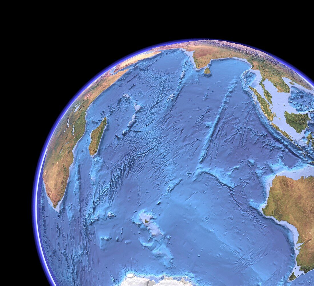Indian Ocean,sea floor topography
