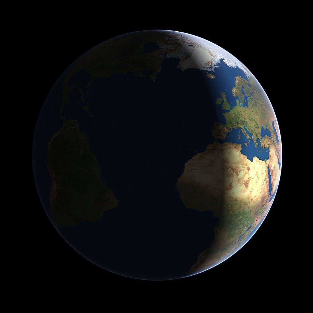 Dawn over Europe and Africa,Earth globe