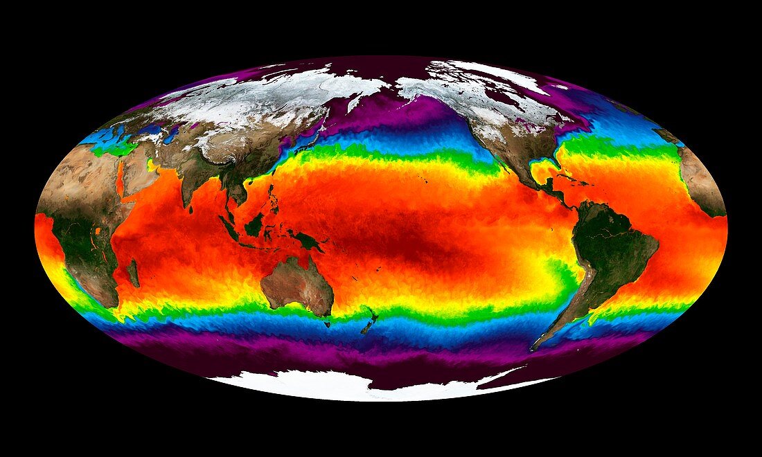 Sea surface temperature,2010 global map