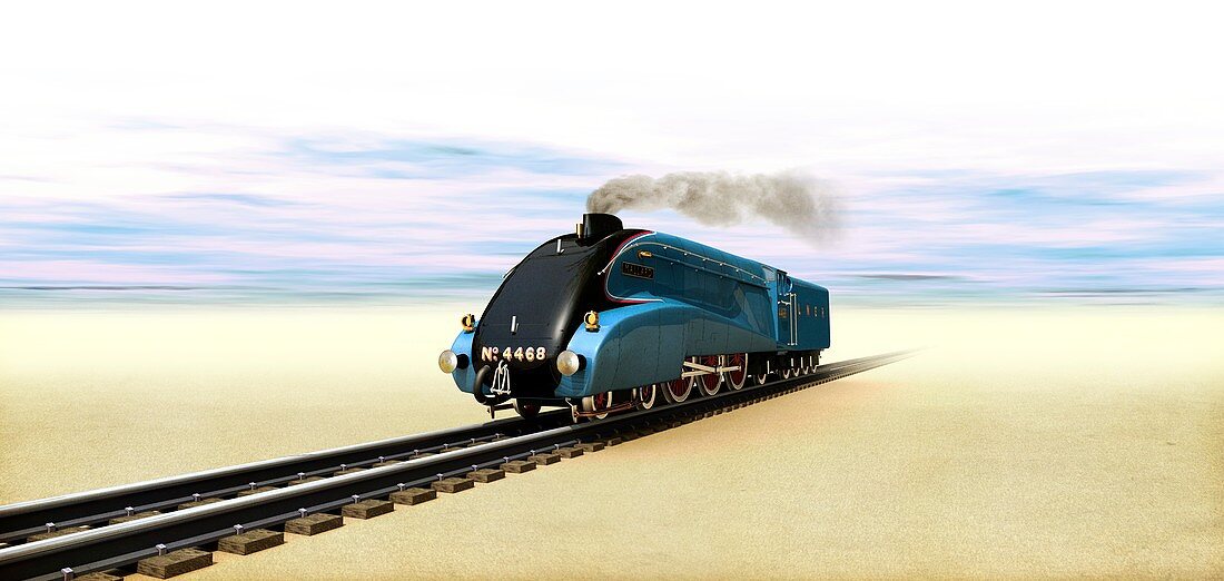Mallard steam locomotive,artwork