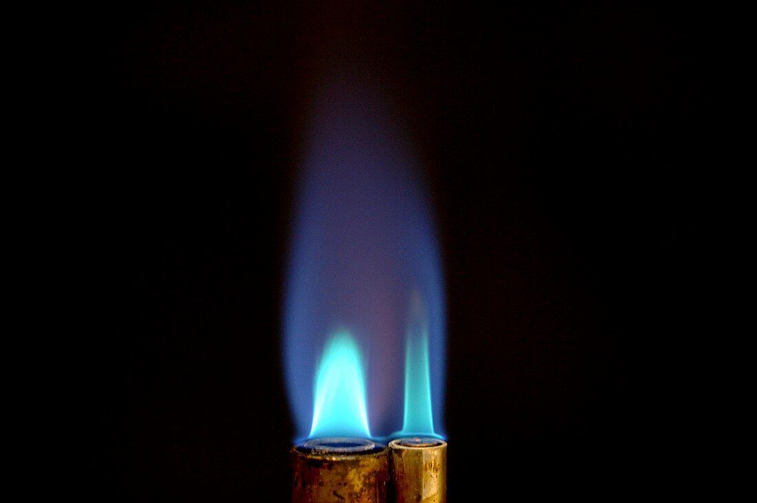 Bunsen burner blue flame