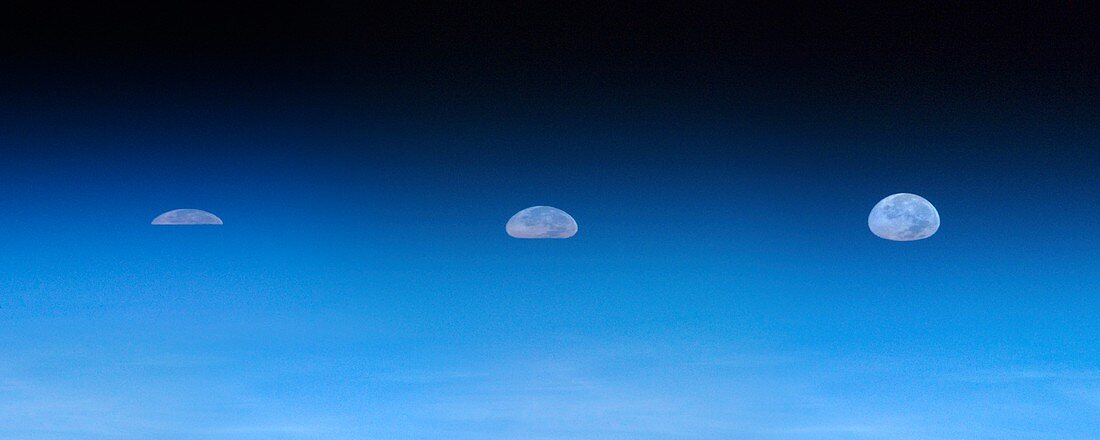 Moonrise over Earth,ISS image