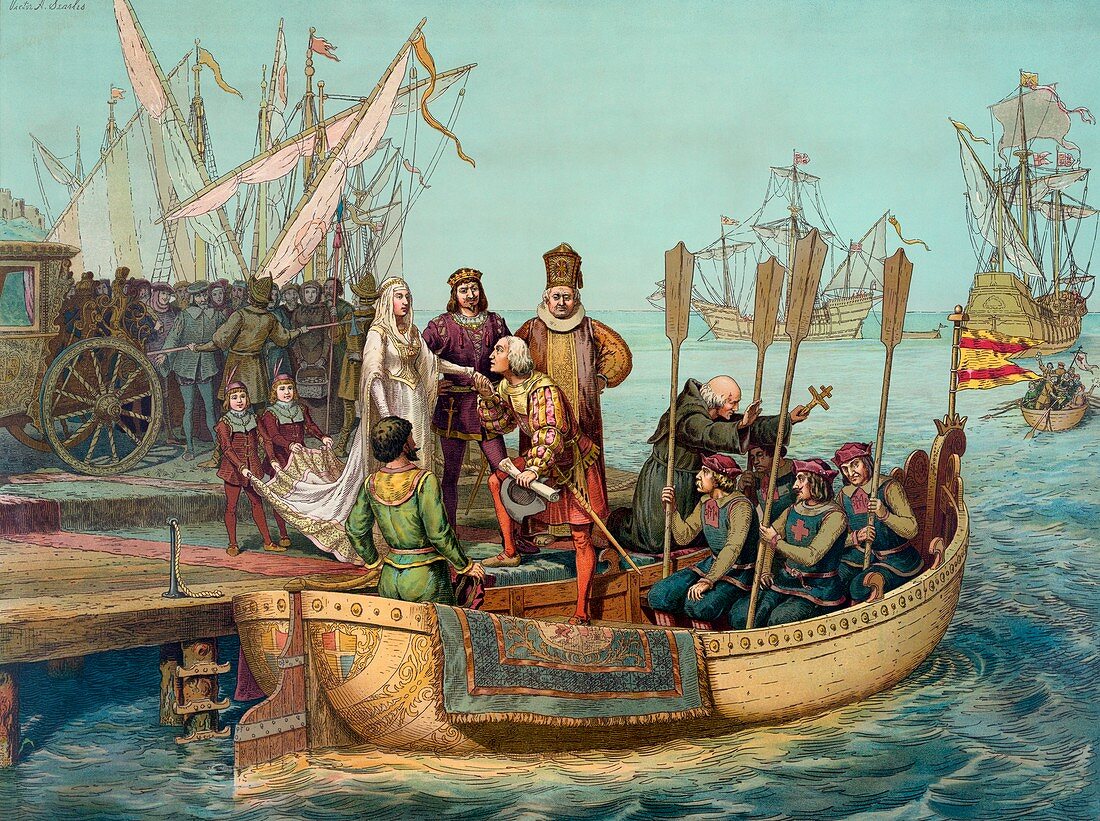 Columbus departs Spain,August 1492