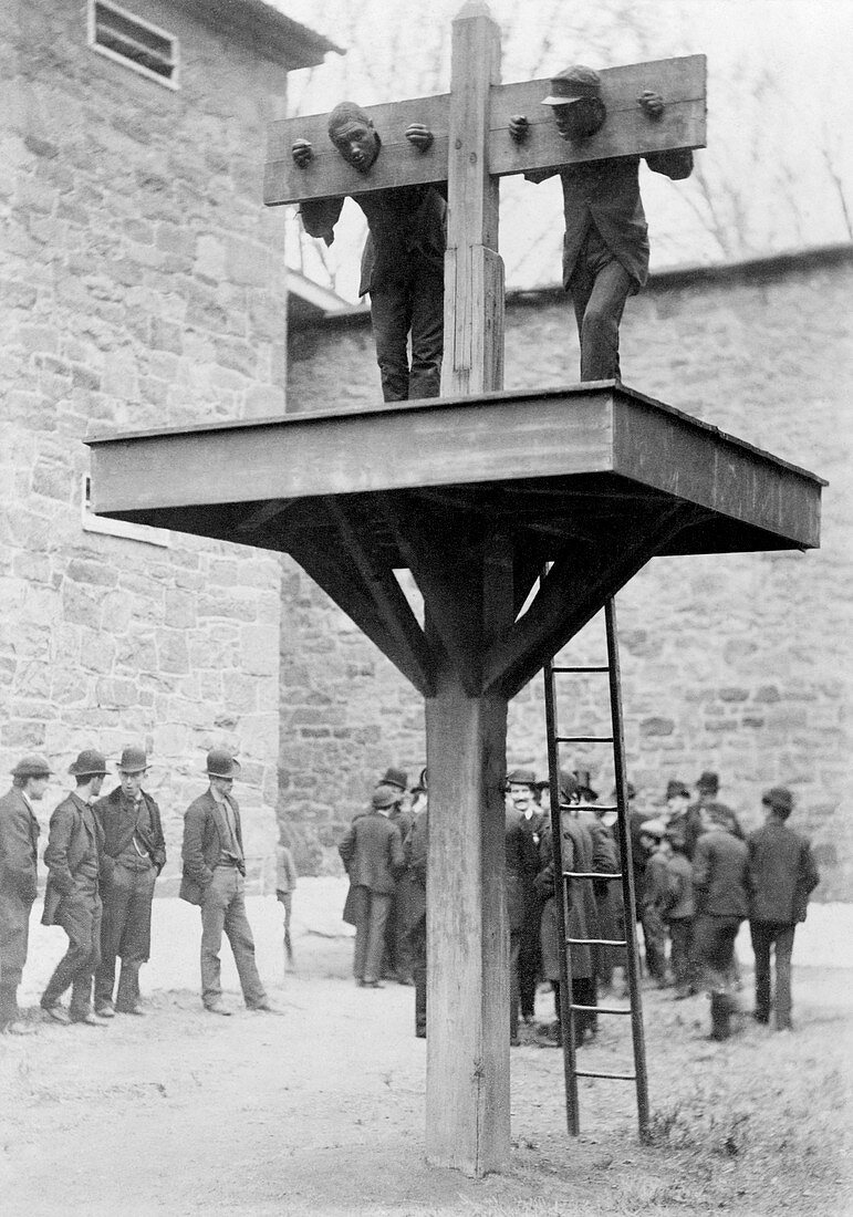 Pillory and whipping post,1880s