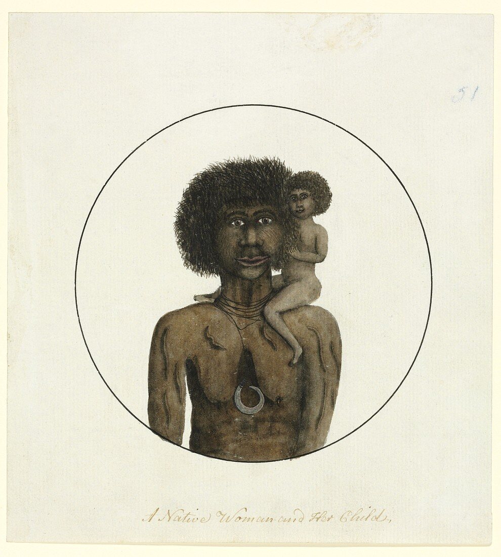 Aboriginal mother and child,18th century
