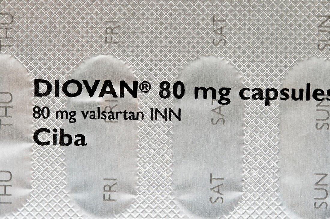 Bubble pack of Valsartan capsules