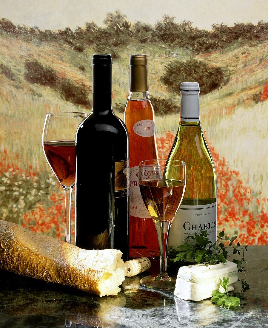 Still Life of Wine In Front of a Painting